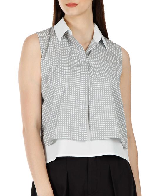 checked two tier sleeveless shirt - 1110975 - Very Small Image - 1