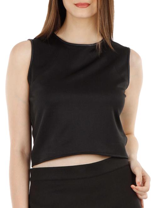 black round neck sleeveless crop top - 1110976 - Very Small Image - 1