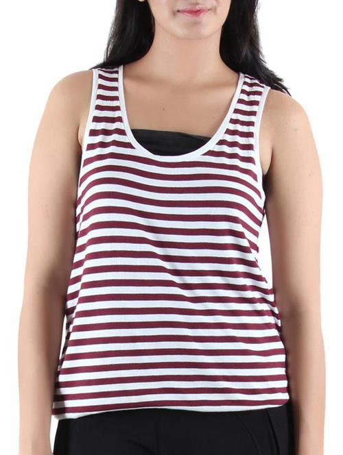 brown viscose tank top - 11109981 - Very Small Image - 1