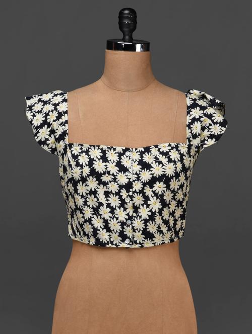 floral printed square neck crop top - 1111081 - Very Small Image - 1