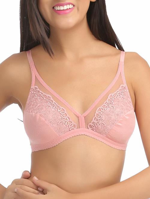 pink lace regular bra - 11112564 - Very Small Image - 1