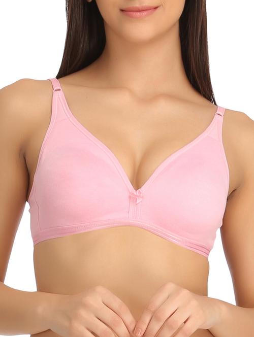 solid pink cotton t-shirt bra - 11112576 - Very Small Image - 1