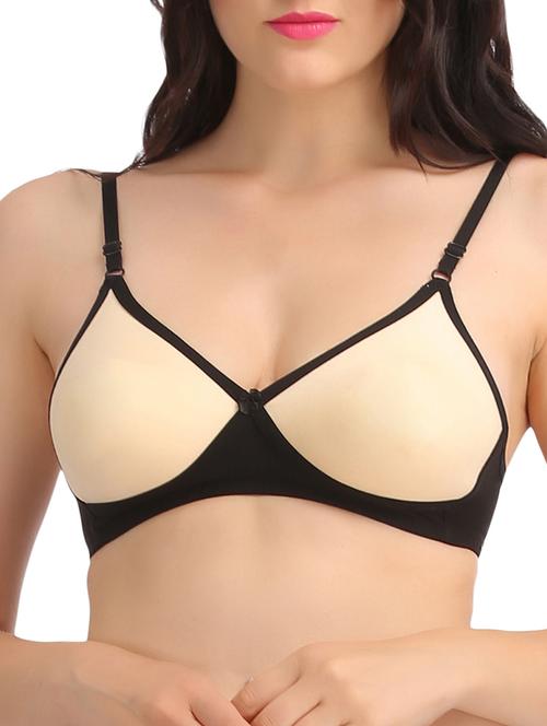 beige and black cotton t-shirt bra - 11112693 - Very Small Image - 1