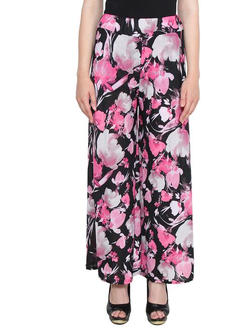 pink colored polyester palazzo - 11113052 - Very Small Image - 1
