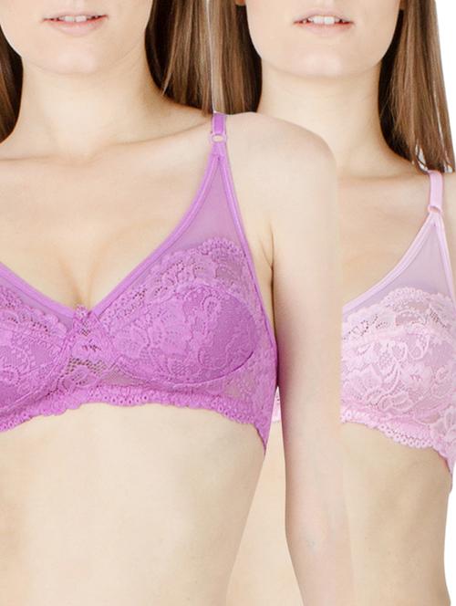 pink, purple nylon bra - 11113474 - Very Small Image - 1