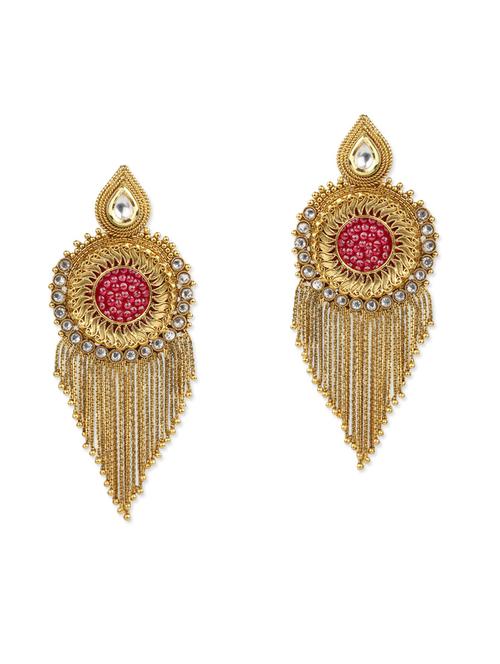 red brass chandellier earring - 11117499 - Very Small Image - 1