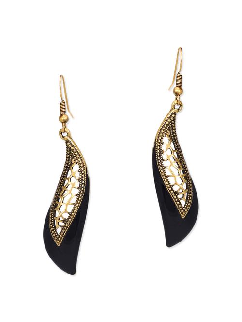 gold brass drop earrings - 11118629 - Very Small Image - 1
