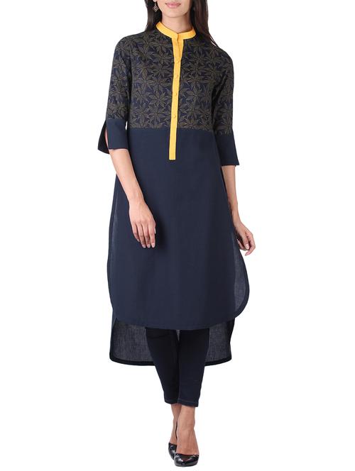 indigo high low kurta - 11118911 - Very Small Image - 1