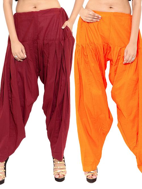 multi colored cotton combo salwars - 11120005 - Very Small Image - 1