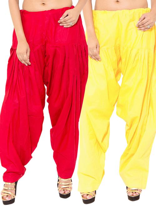 yellow rayon patiyala salwars - 11120089 - Very Small Image - 1