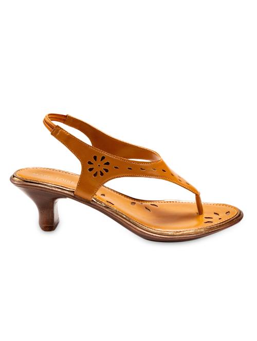 Tan Laser Cut Sandals - 1112070 - Very Small Image - 1