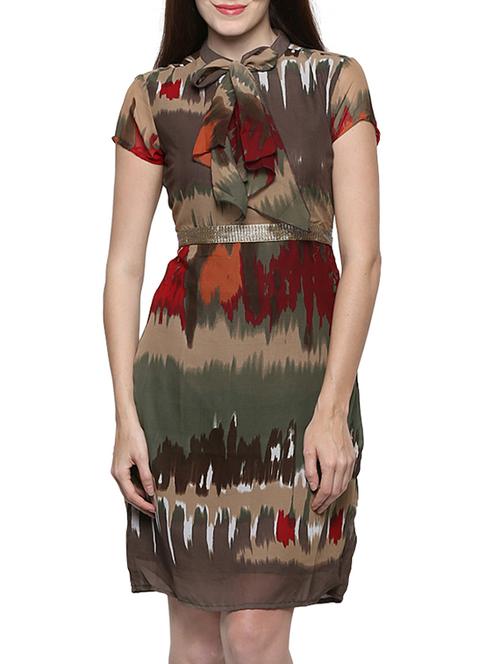 green chiffon a-line dress - 11122678 - Very Small Image - 1