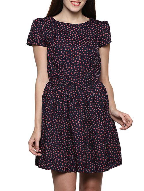 dark blue polyester aline dress - 11122681 - Very Small Image - 1