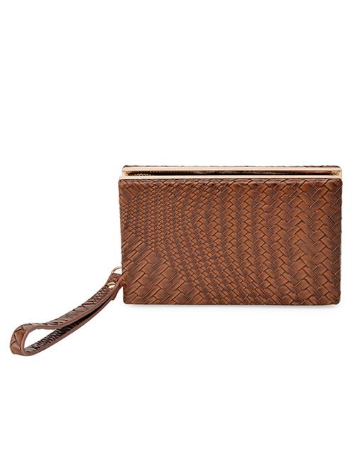 brown leatherette clutch - 11122834 - Very Small Image - 1