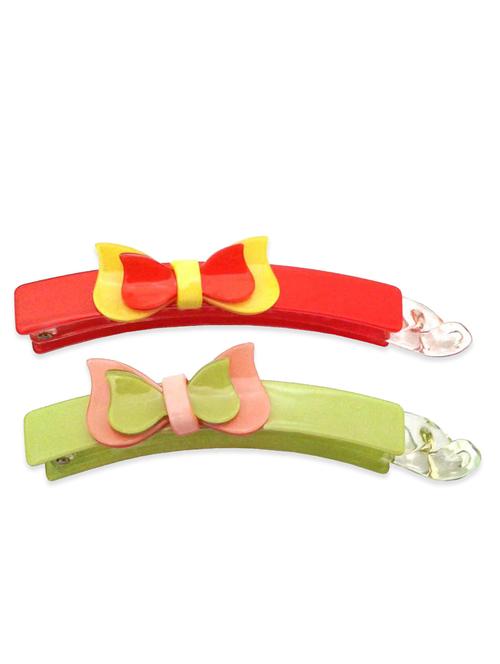 shreya collection combo of 2 multicolour designer banana hair clips - 11122922 - Very Small Image - 1