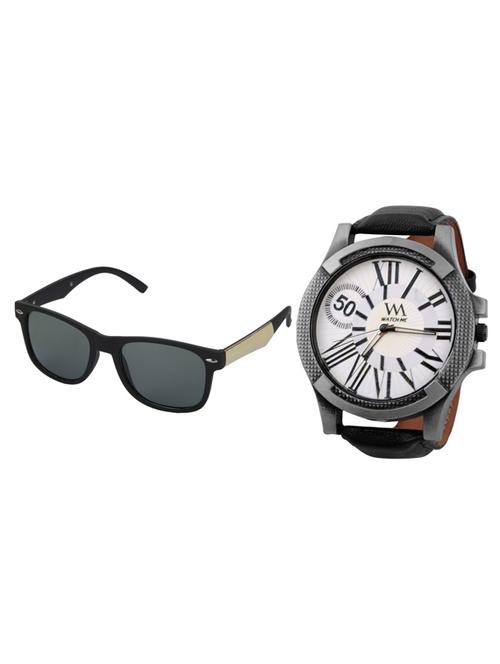 black leather wrist watch - 11123035 - Very Small Image - 1