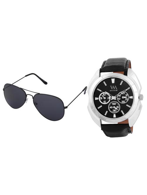 black leather wrist watch - 11123043 - Very Small Image - 1