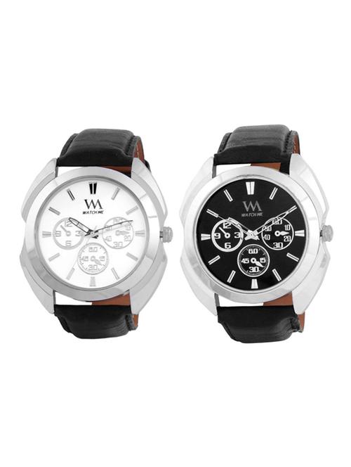 black leather wrist watch - 11123252 - Very Small Image - 1