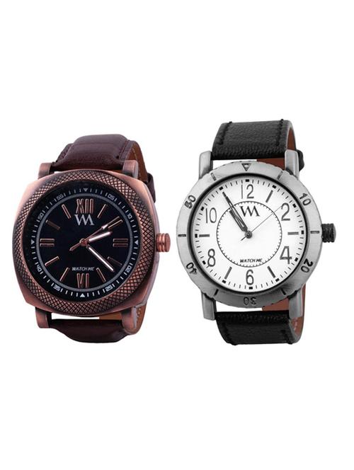 black leather wrist watch - 11123254 - Very Small Image - 1