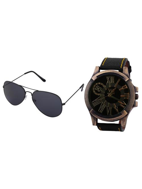 black leather wrist watch - 11123306 - Very Small Image - 1
