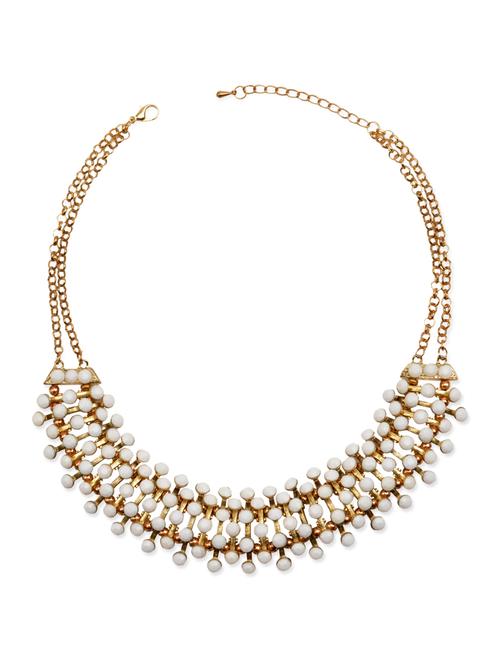 white, gold metal short necklace - 11124230 - Very Small Image - 1