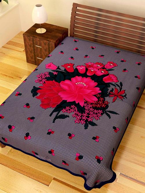 jaipuri pure cotton floral single bedsheet without pillow cover - 11124506 - Very Small Image - 1