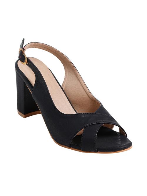 black leatherette sandal - 11127011 - Very Small Image - 1