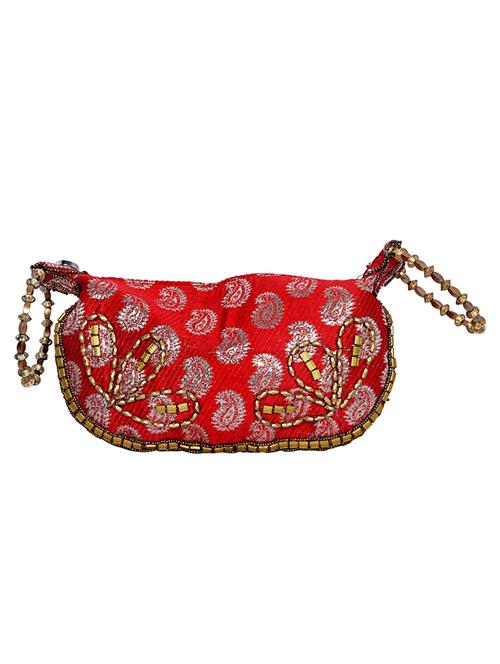 Red Silk Embellished Polti - 11127060 - Very Small Image - 1