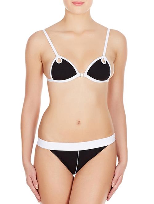 black cotton bras and panty set - 11128091 - Very Small Image - 1
