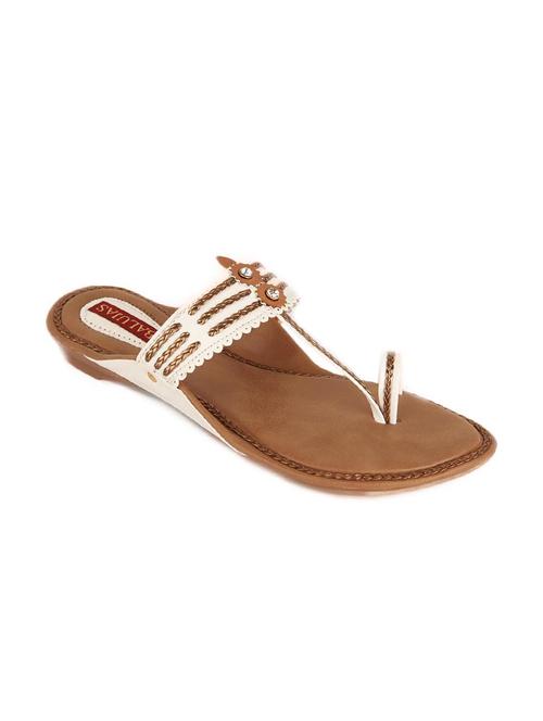 white faux leather flats - 11132105 - Very Small Image - 1
