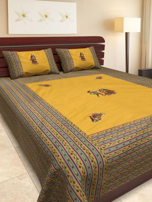 yellow cotton bed sheet set - 11132907 - Very Small Image - 1