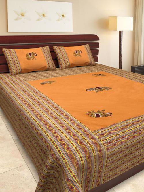 yellow cotton bed sheet set - 11132922 - Very Small Image - 1