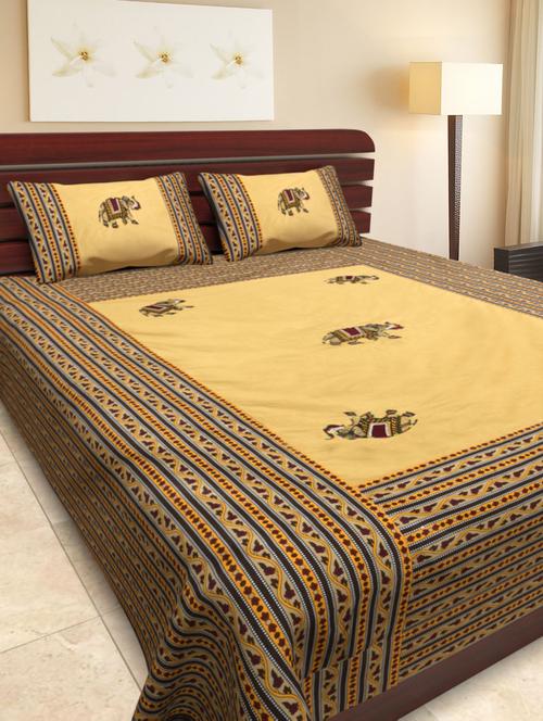yellow cotton bed sheet set - 11132923 - Very Small Image - 1