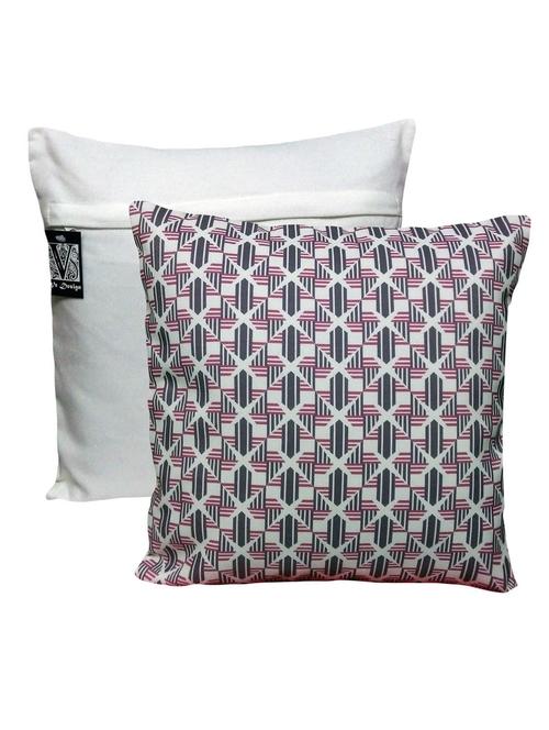 digitally printed geometric pattern (white) cushion cover - 11136694 - Very Small Image - 1