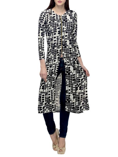 black cotton printed tunic - 11137358 - Very Small Image - 1