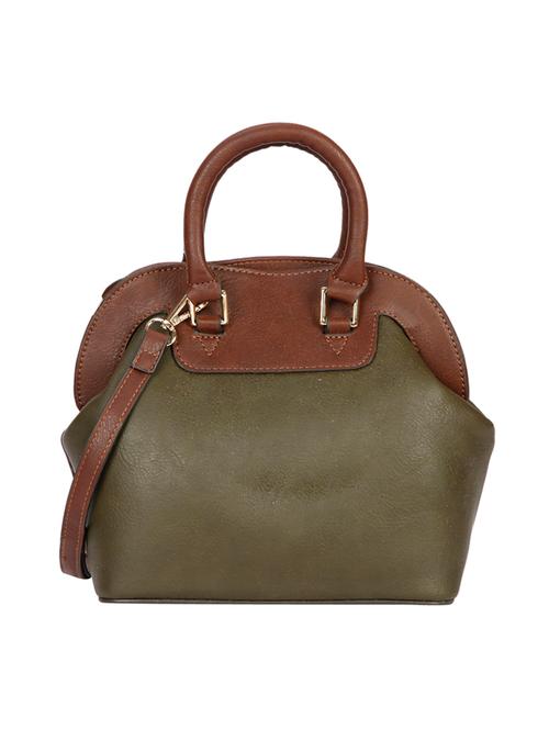 olive leatherette handbag with sling - 11140952 - Very Small Image - 1
