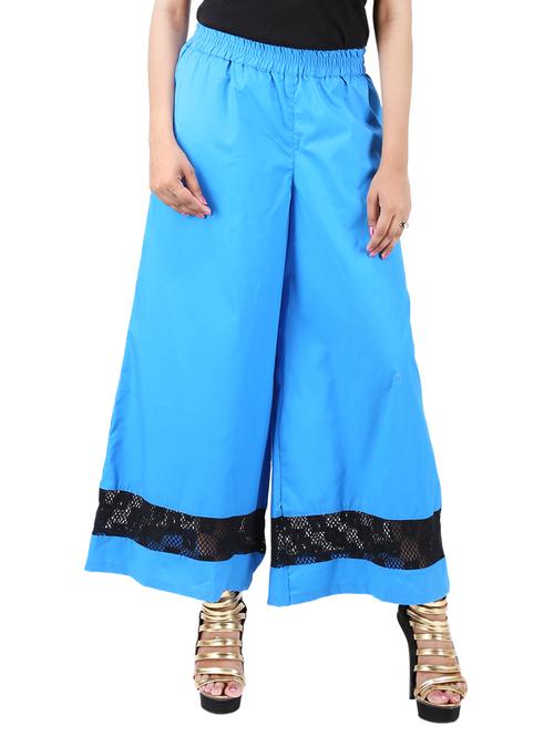 blue cotton palazzos - 11141983 - Very Small Image - 1
