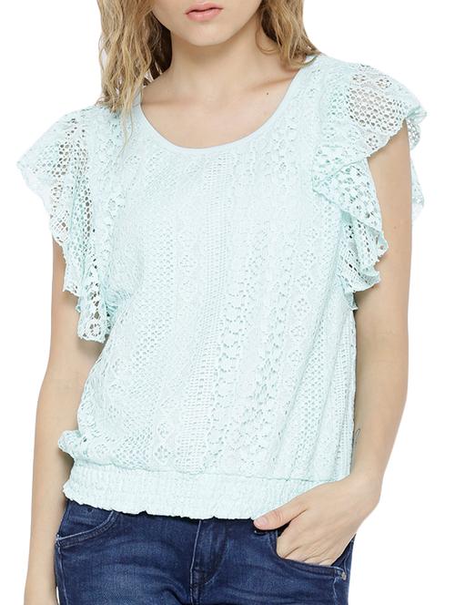 light blue georgette regular top - 11142806 - Very Small Image - 1