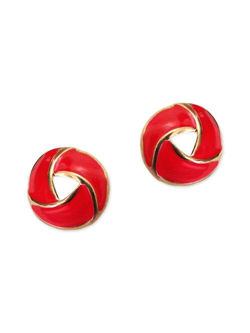 red metal studs earrings - 11143308 - Very Small Image - 1
