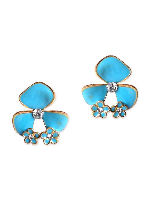 blue metal studs earrings - 11143320 - Very Small Image - 1