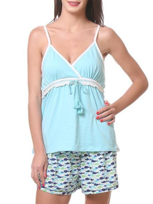multi colored cotton shorts set nightwear - 11143344 - Very Small Image - 1