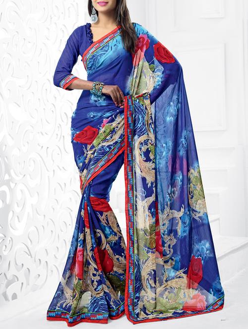 multicolor georgette saree - 11145041 - Very Small Image - 1