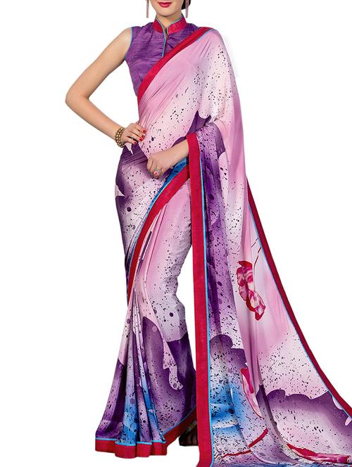 multicolor crepe saree - 11145096 - Very Small Image - 1