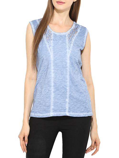 blue viscose top - 11145186 - Very Small Image - 1