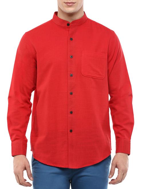 red cotton casual shirt - 11145308 - Very Small Image - 1