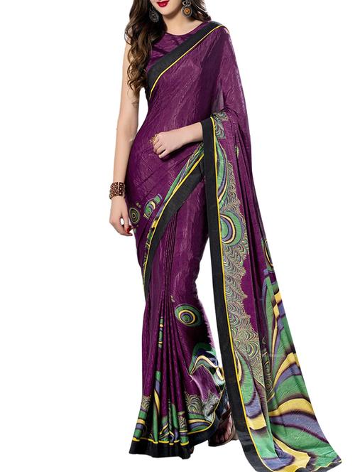 multicolor crepe saree - 11145417 - Very Small Image - 1