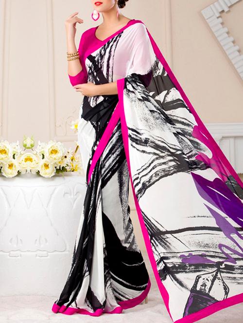 multicolor georgette saree - 11145429 - Very Small Image - 1