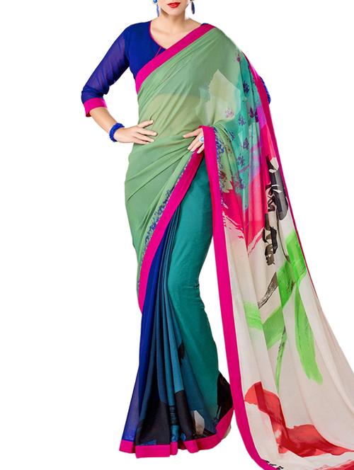 multicolor georgette saree - 11145434 - Very Small Image - 1