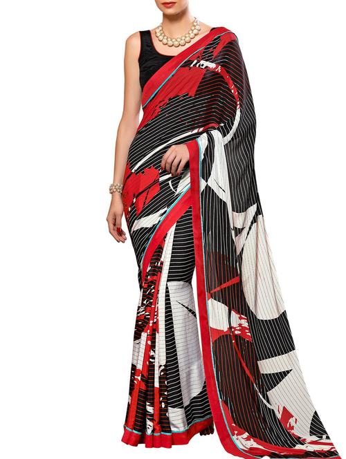 multicolor crepe saree - 11145475 - Very Small Image - 1