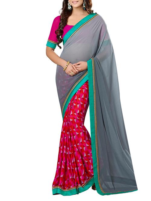 multicolor georgette saree - 11145530 - Very Small Image - 1